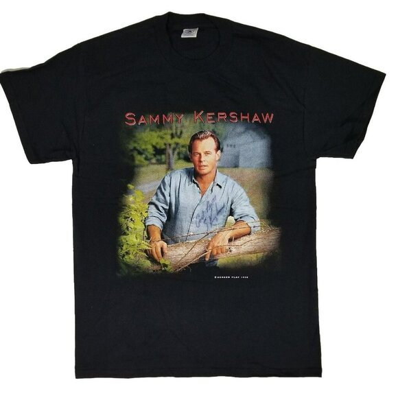 Vintage SAMMY KERSHAW "Matches" Signed Concert Tour 1998 Double Sided T-Shirt L - Picture 2 of 9
